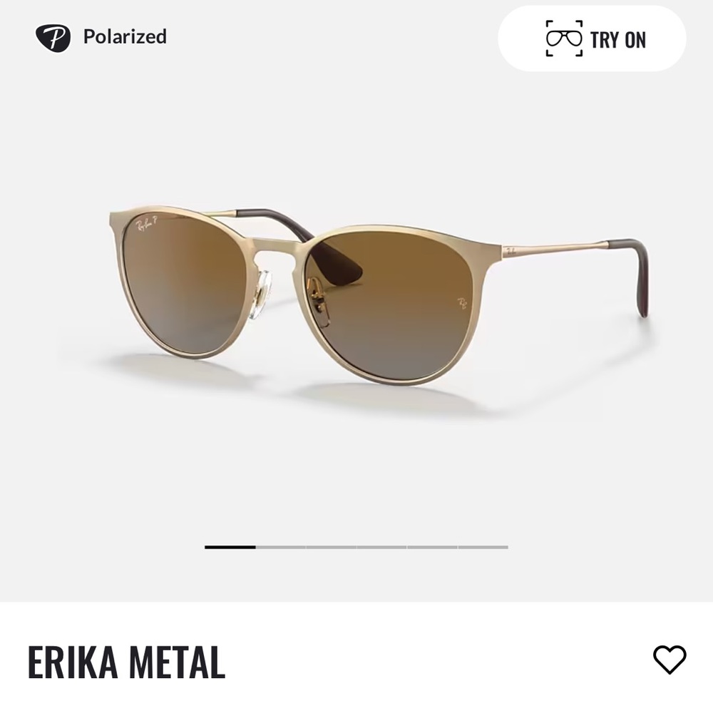Ray Ban Gold Metal Erika Sunglasses Excellent Condition